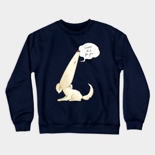 Borzoi Dog Howling Crewneck Sweatshirt by Khotekmei